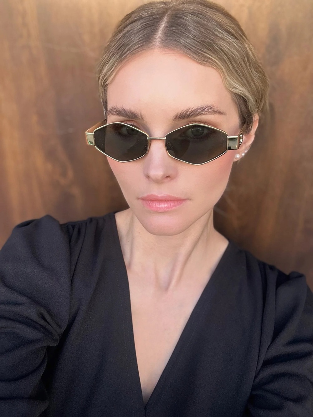 New Celine CL40254U 30N Sunglasses Gold Frame Geometric Shape Authentic - Picture 12 of 16